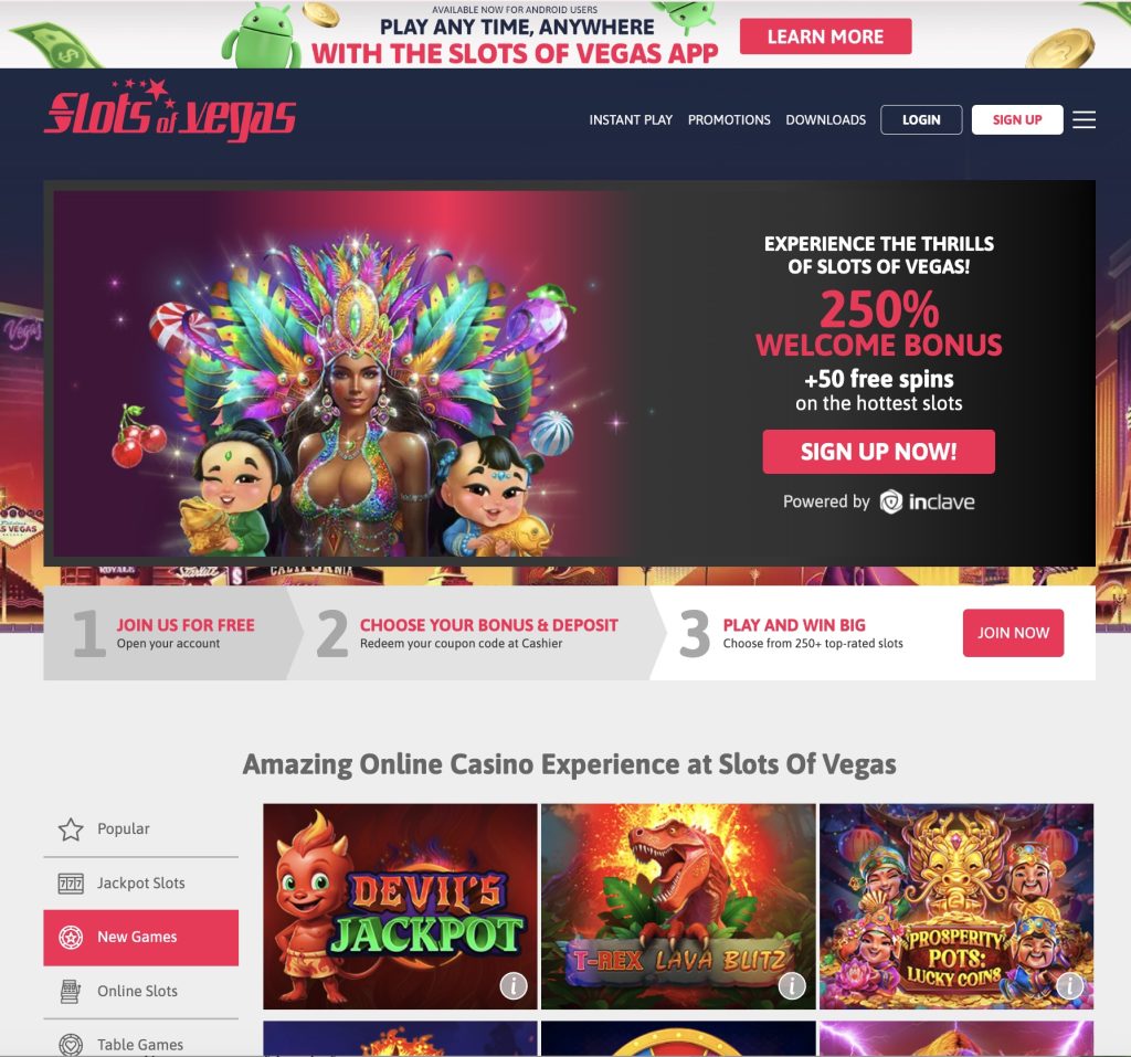 Slots of Vegas Online Casino App New York